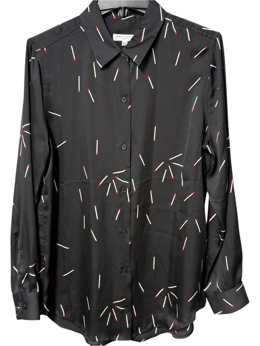 Equipment - Femme Shear Matchstick Blouse Sz L
